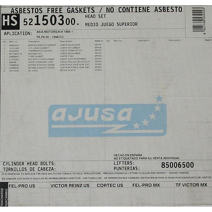 Asia Motors-Kia 1995-> FE,FE - DI... 1998 CC Engine Cylinde Head Set Compaible With : 1995-2002 Kia Sportage L4, 2.0L / 122 DOHC 16 Valve