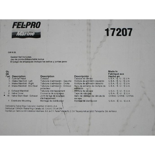 [17207FEL] Cylinder Head Gasket Copatible With : 1996-2000 GM / Chevrolet 502ci Big Block V-8 OHV, See Pictures for other Fitments