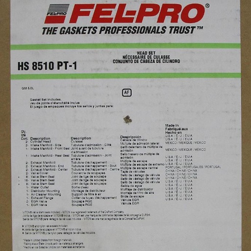 [HS8510PT1FP] Cylinder Head Gasket Set Compatible With  1977 -1980 Buick Regal, Century V8, 5.0L / 305 CID OHV 16 Valve, Vin Code : W, Y - 1977 - 1980 Chevrolet C10, 1976 - 1980 Camaro V8, 5.0L / 305 CID OHV 16 Valve, Vin : 6, H, Q, U
