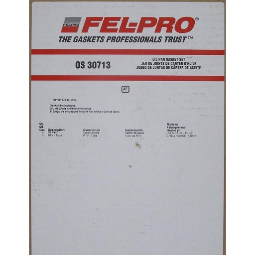 [OS30713FEL] Engine Oil Pan Gasket Compatible With : 1973-1976 Olsmobile Cutlass, Custom Cruiser  V8, 7.5L / 455 CID OHV 16 Valve, Vin : R, S, T, U