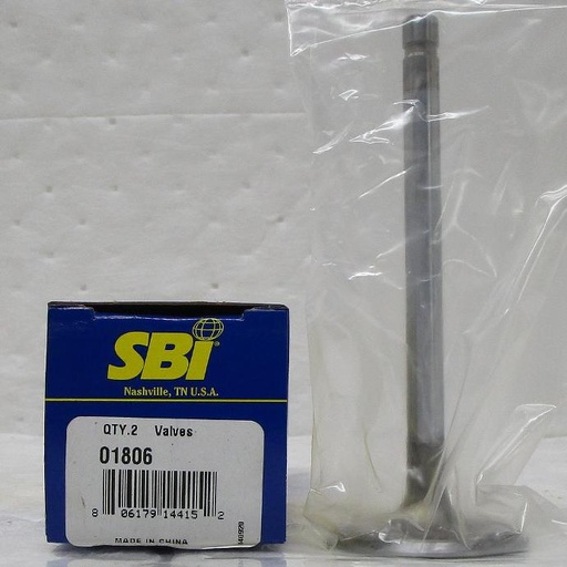 [01806SBI] Cylinder Head Intake Valve Compatible With :  Chevrolet 5.0L 1994-2002 - GMC 5.0L 1996-2002 (SBI), Head Diameter : 0.1840, Length : 4.880, Seat Angle : 45, Stem Diameter : 0.3413, Tip Length : 0.2598