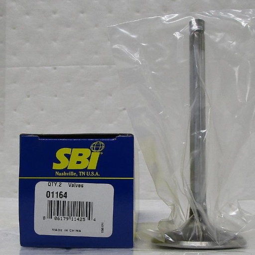 [01164SBI] Cylinder Head Intake Valve Compatible With : Chevy 6.5/7.0/7.4/8.1L  1965-2007 - Mercury Marine 7.4L 454 - V8 OHV 16 V -  8.1L 496 V8 OHV 16 V - 8.2L 502 V8 OHV 16 V - GMC 8.1L 2001-2007, Head Diameter 2.190, Length 5.225, Seat Angle 45, Stem Diameter 0.3720, Tip Lengtht 0.2201